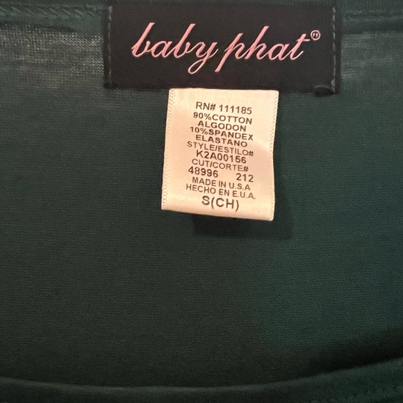 Baby Phat Long Sleeve Graphic Top-Green & Gold - Picture 4 of 6